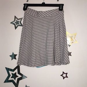 Grey and white stripe skirt